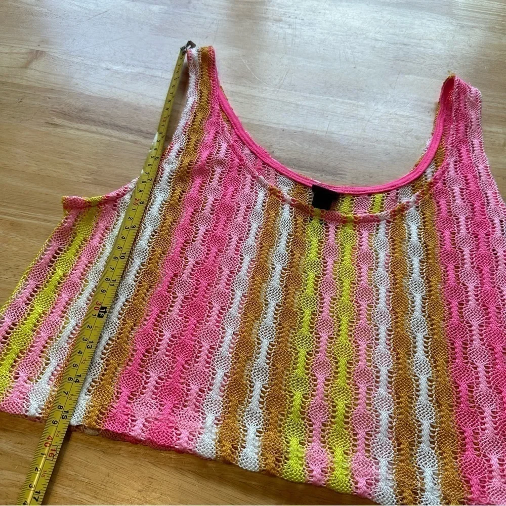 Wild Fable M Medium Neon Pink Yellow Orange Tank Crochet Crop - Picture 4 of 6